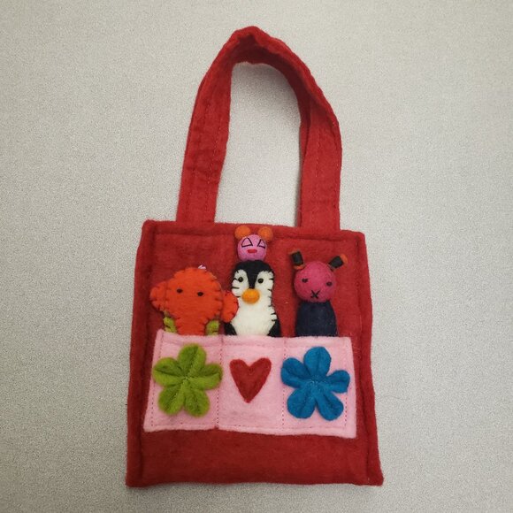 Handmade Fair Trade Puppet Bag with 3 finger puppets - Picture 12 of 12